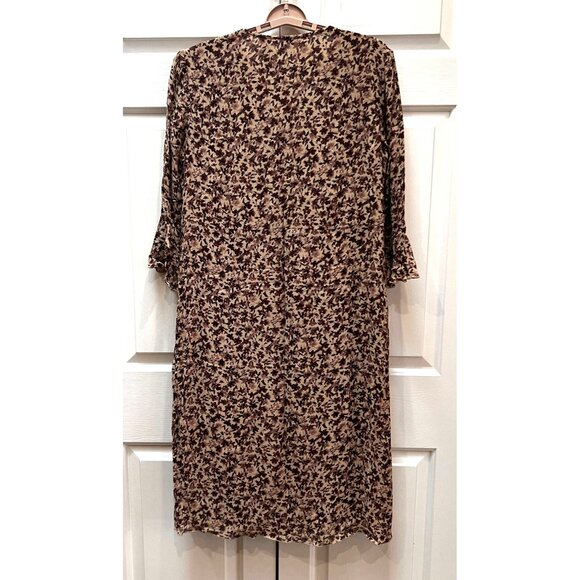 J. Jill Womens Med Romantic Boho Cottagecore Peasant Ruffle Front Floral Dress - Picture 2 of 11